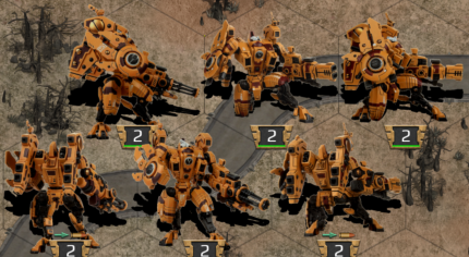 riptide with heavy burst cannon ( total 6 facings ),   riptide with ion accelerator ( total 6 facings )